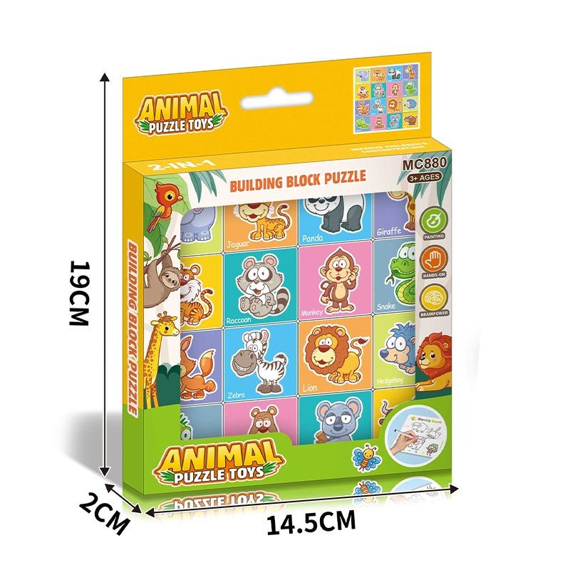 2 in 1 Drawing and Building Block Numeral Puzzle