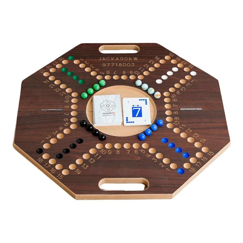 Jackaro for 4 Players Eight Ribs and Numbered Brown Board - 4 Players