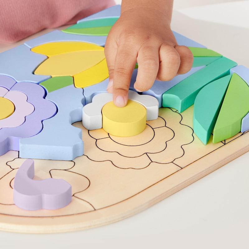 Fisher Price Wooden Flower Puzzle Blocks