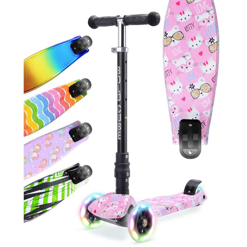 BOLDCUBE 3 Wheel Scooter Big Fold Kitty Love