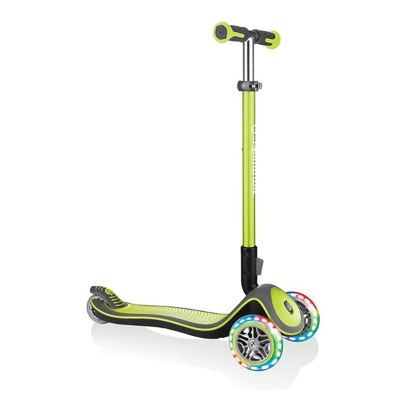 Globber Elite Deluxe Lights Scooter - Lime Green