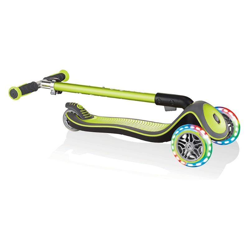 Globber Elite Deluxe Lights Scooter - Lime Green