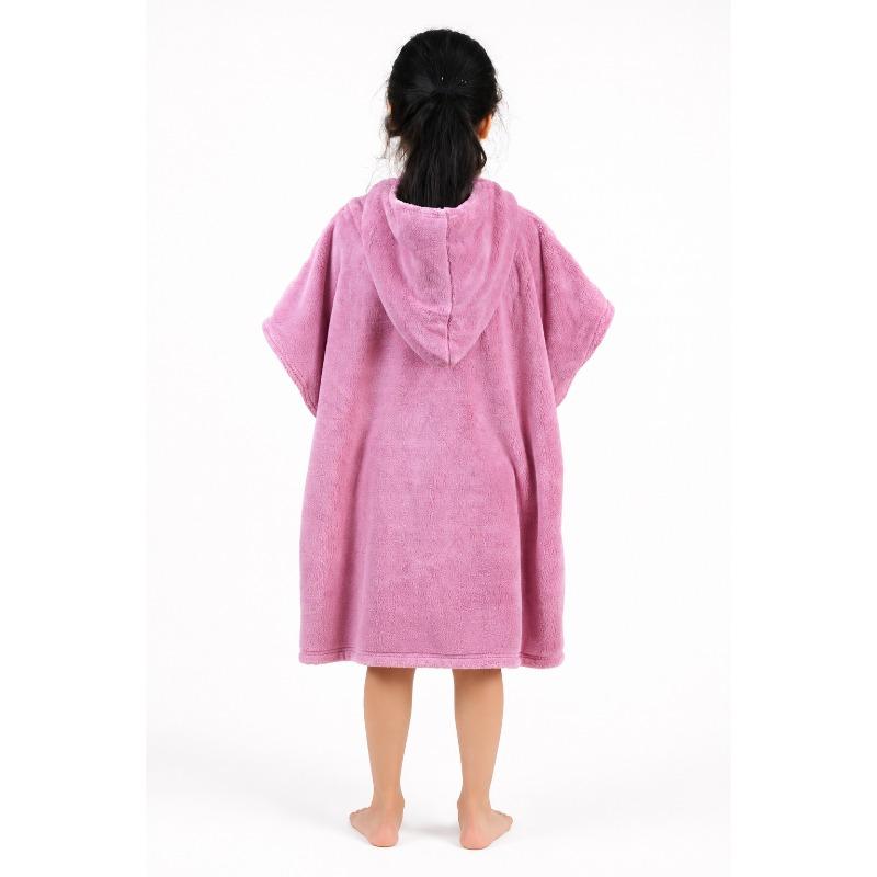 Ocean Breeze Kids Hooded Poncho Pink