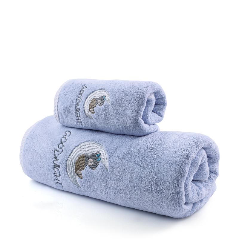 Kids Microfiber Towel Set 2 Pieces Blue