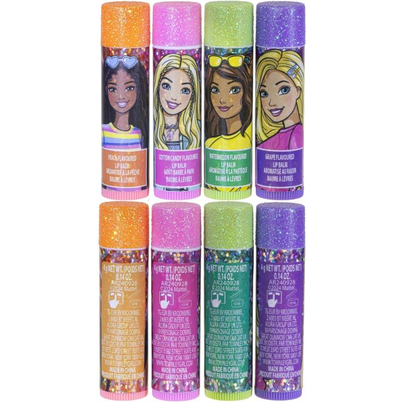 Barbie 4 PK Lip Balm with Train Case