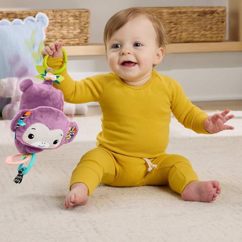 Fisher Price Sing and Go Purple Monkey Stroller Toy