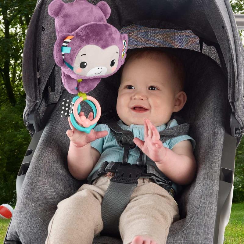 Fisher Price Sing and Go Purple Monkey Stroller Toy