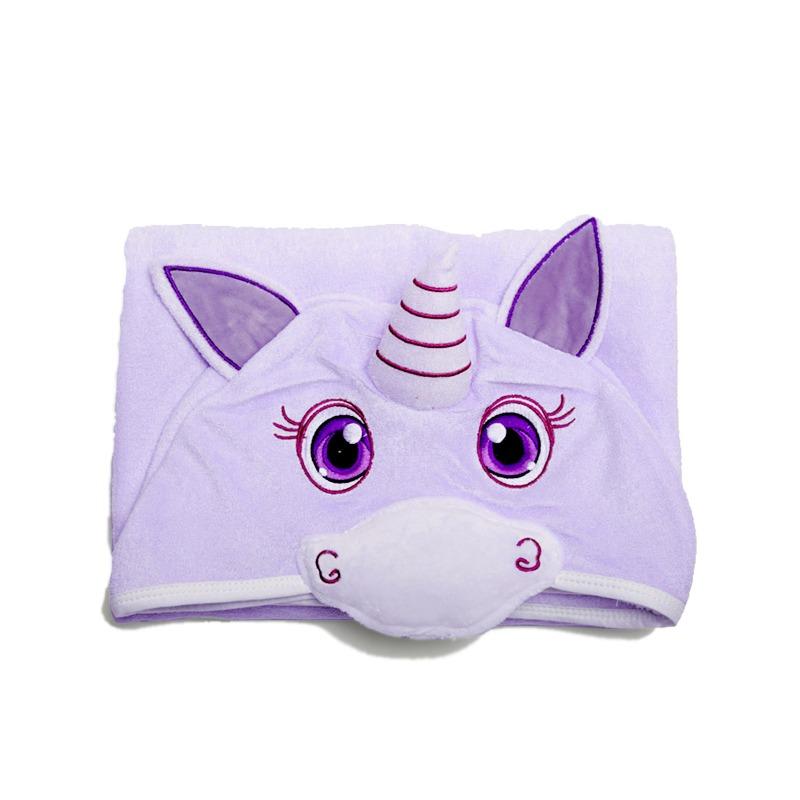 Kids Bamboo Cotton Hooded Poncho Purple