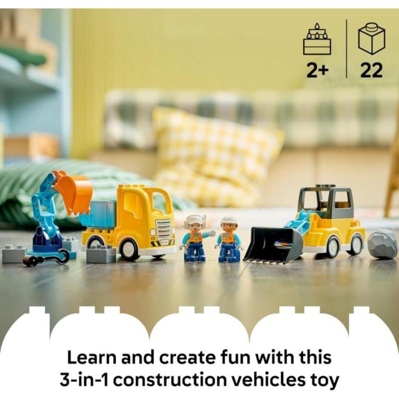 Lego Building Kit 3 In 1 Construction Vehicles 10475