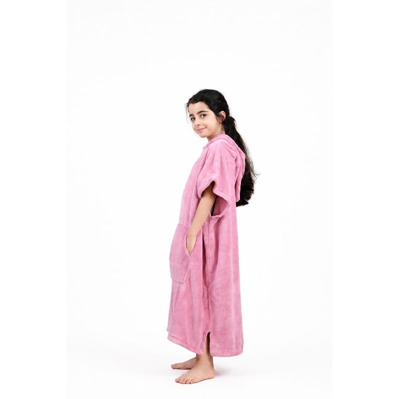 Ocean Breeze Kids Hooded Poncho Pink