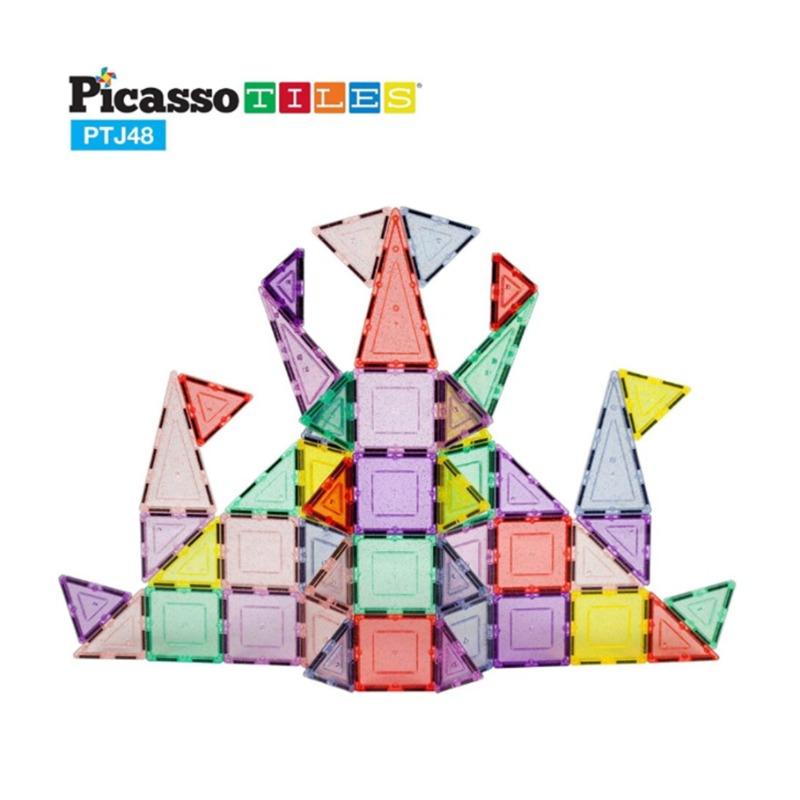 PicassoTiles Magnetic Building Set - 48 Piece