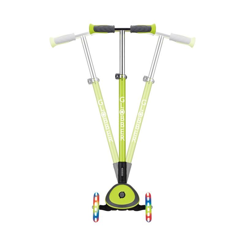 Globber Elite Deluxe Lights Scooter - Lime Green