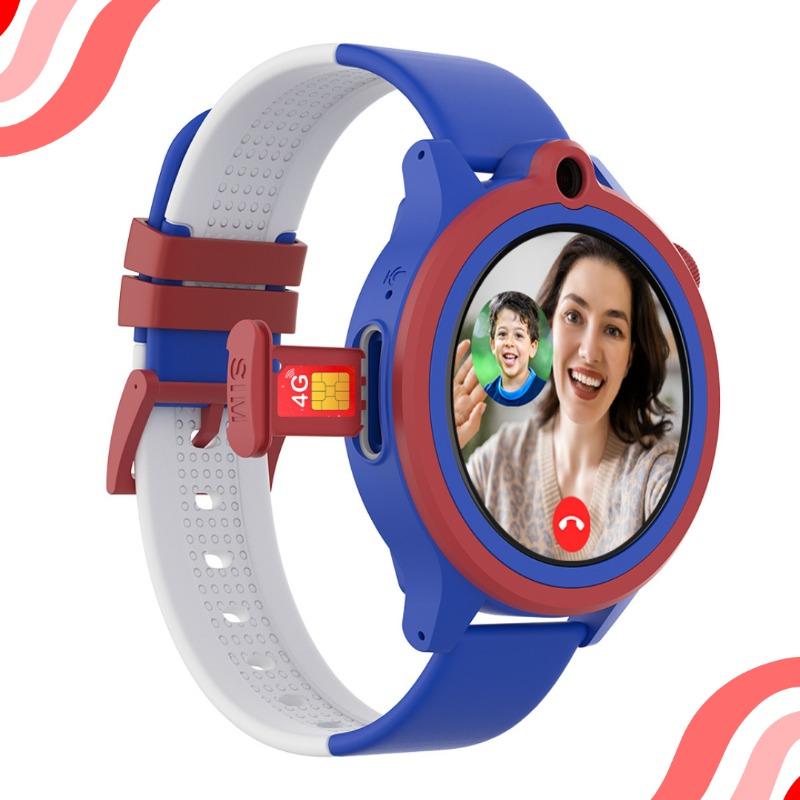 WatchOut Next-Gen+ Kids Phone Smartwatch with GPS Tracking, Heart Rate, Fever Alert, 4G Sim Enabled, Audio-Video Call, Convirtible Air Tag, Changeable Dial Ring, SOS & Parental Lock (Captain Blue)