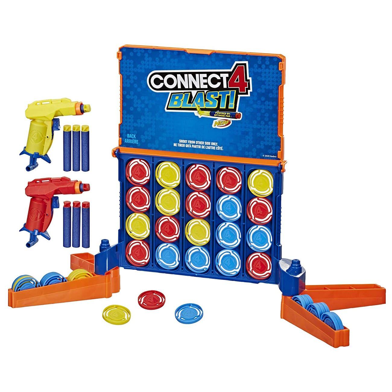 Gaming Connect 4 Blast Game With Nerf Blasters Darts