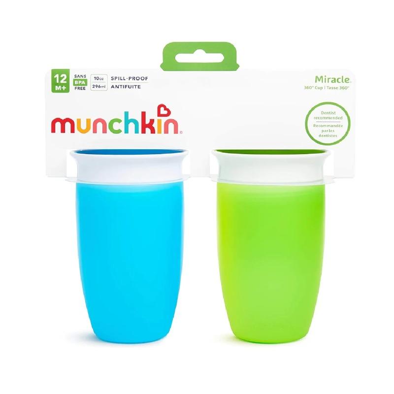Munchkin - Miracle 360 Sippy Cup 296ml 2 Pack Blue and Green