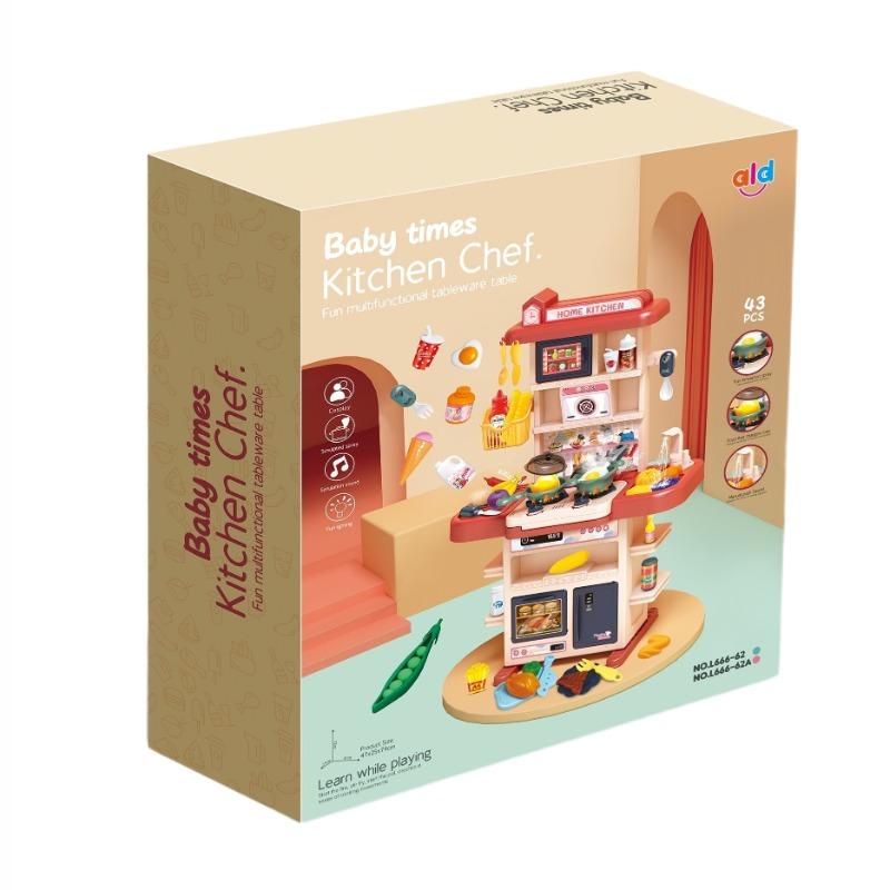 Toysire Baby Times Kitchen Chef Play Kitchen Set Pink