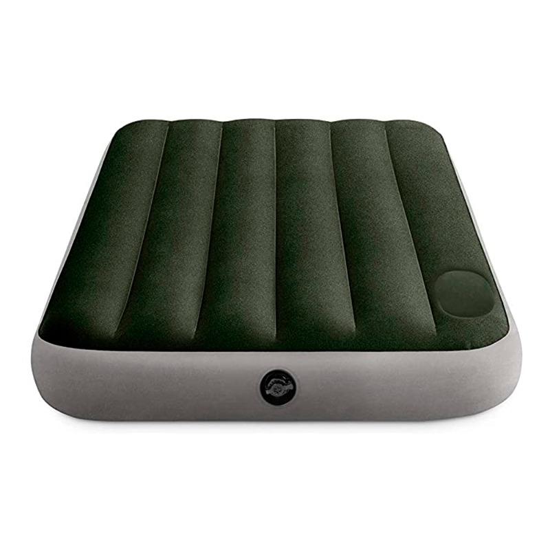 Intex - Dura Beam Air Mattress Bed with Built In Foot Pump
