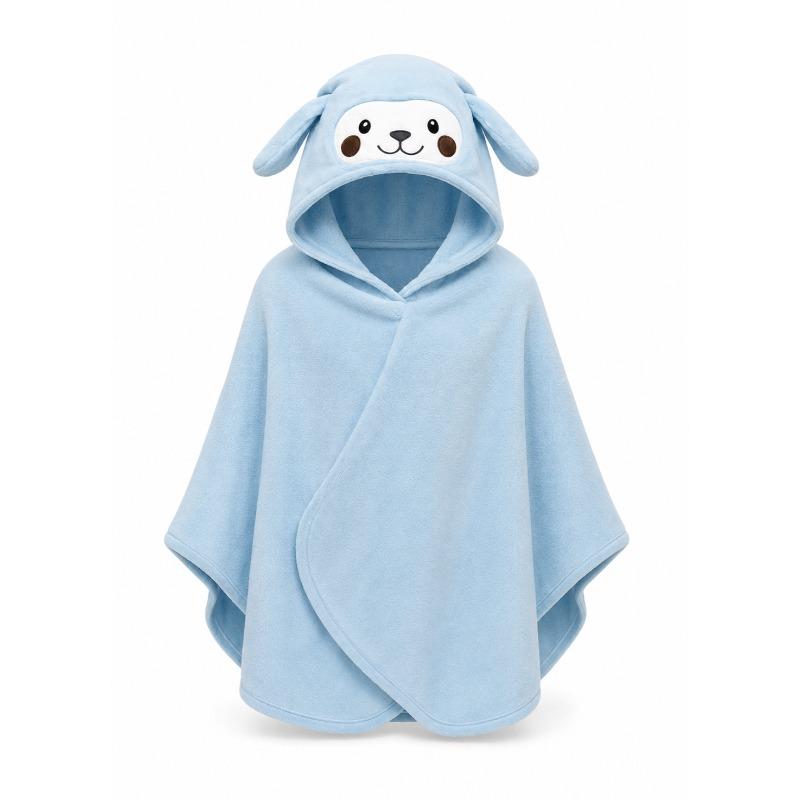 Kids Microfiber Hooded Poncho Towel Blue Puppy