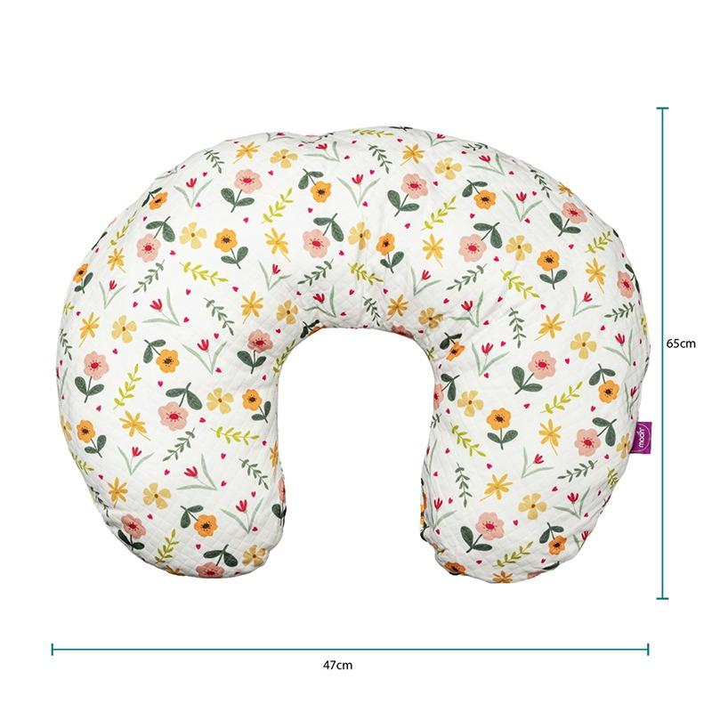 Moon - Portable Breast Feeding Pillow w/ Zippered Cover - Flowers