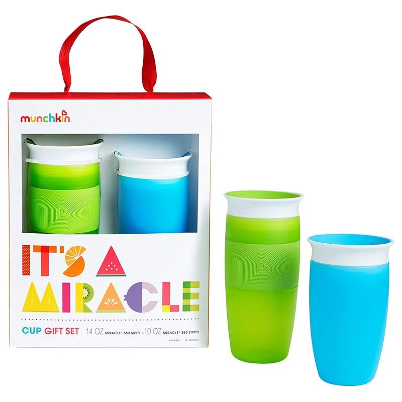 Munchkin - It's A Miracle Sippy Cup Gift Set - Blue and Green