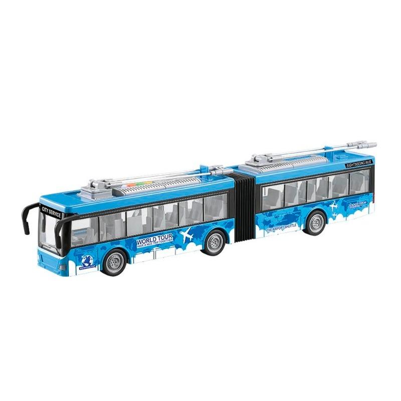 Wenyi Double Articulated Bus with Light and Sound - Blue