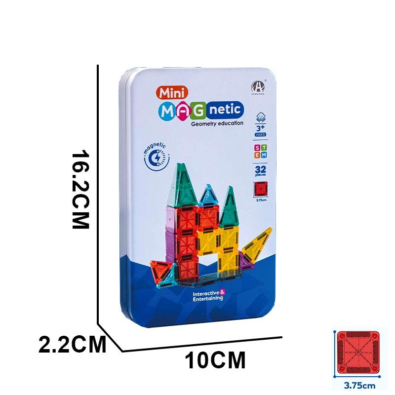 Magnetic Building Blocks With Iron Box 32 Pcs