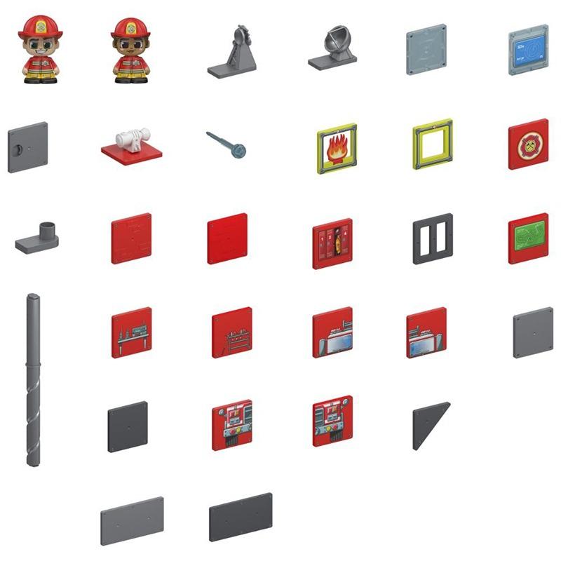 Tile Town Fire Station Magnetic Tile Playset