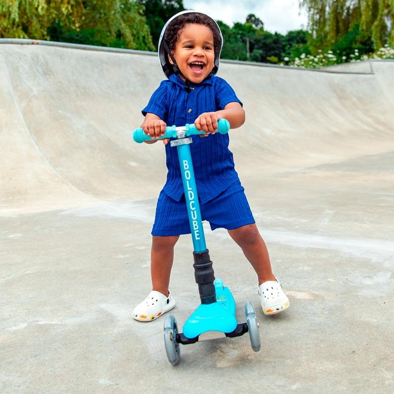 BOLDCUBE 3 Wheel Scooter Folding Teeny Dinosaur (Blue)