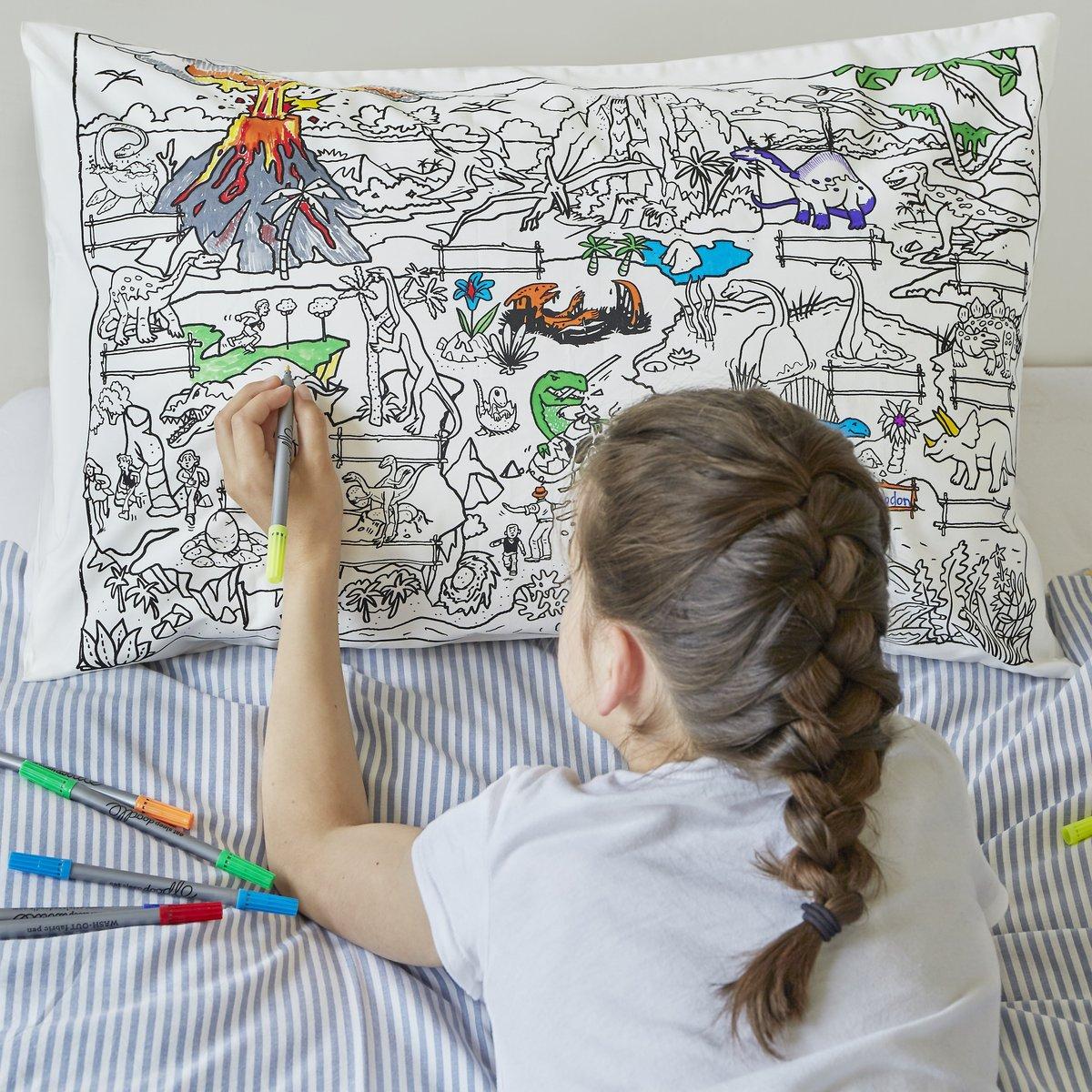 Dinosaur Pillowcase - Color in And Learn