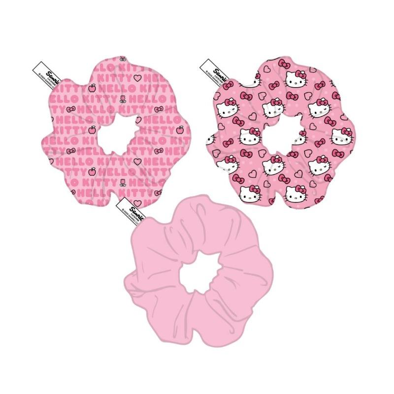 Disney Hair Accessories Fabric Scrunchie Hello Kitty For Kids - 3 Pcs