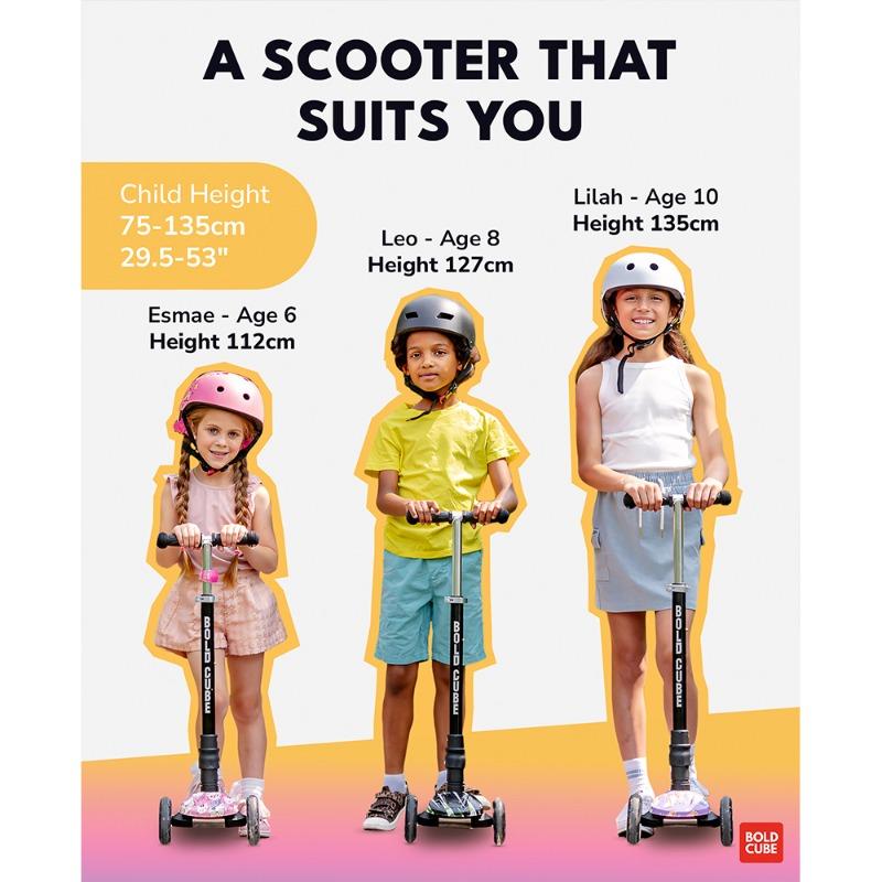 BOLDCUBE 3 Wheel Scooter Big Fold Electro Dark Night
