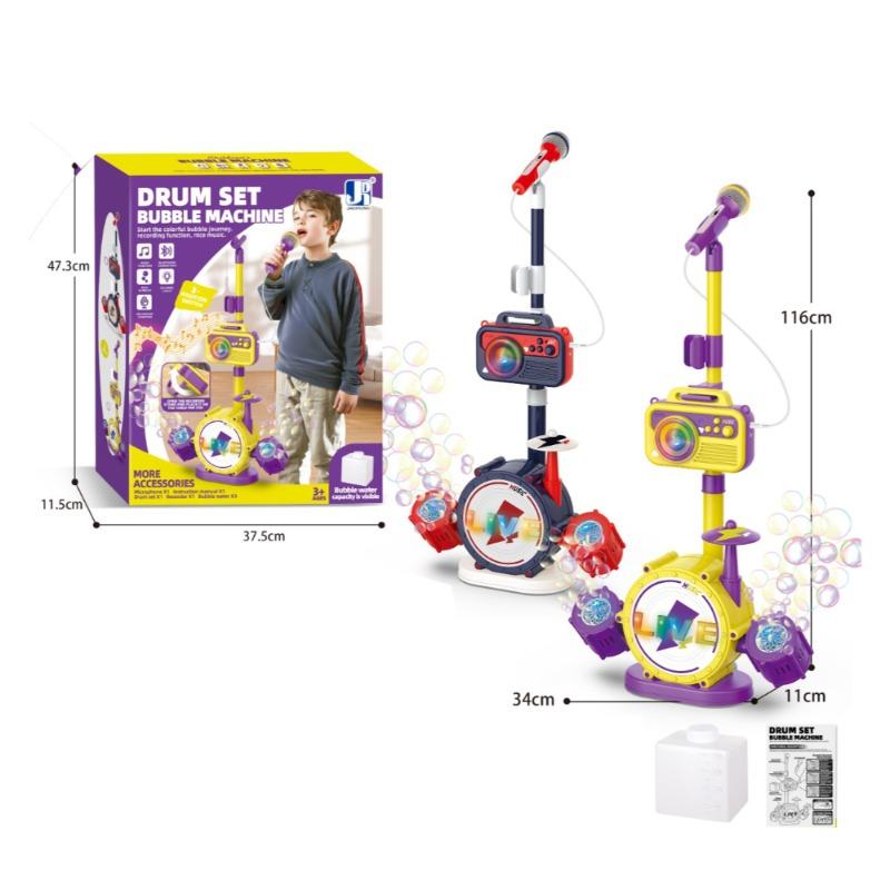 Battery Operated Jazz Drum Microphone Bubble Machine with Music & Bluetooth