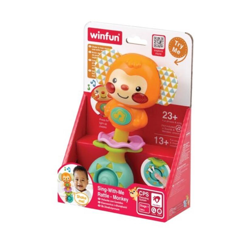 Win Fun Sing With Me Monkey Rattle