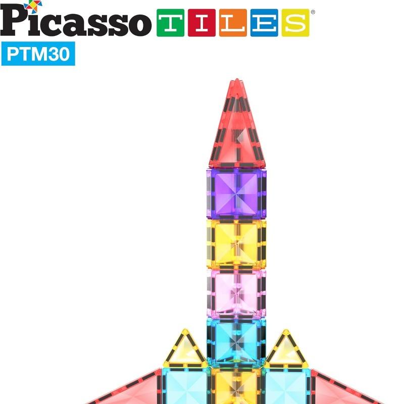 PicassoTiles Magnetic Building Set - 30 Piece