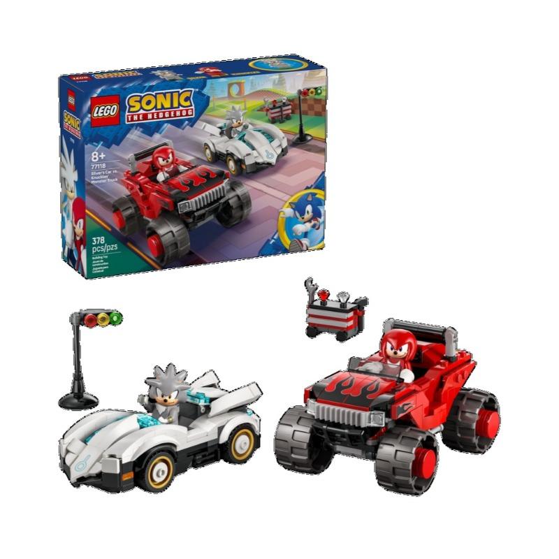 Lego Sonic Silvers Car Vs. Knuckles Monster Truck 378 Pcs 77118