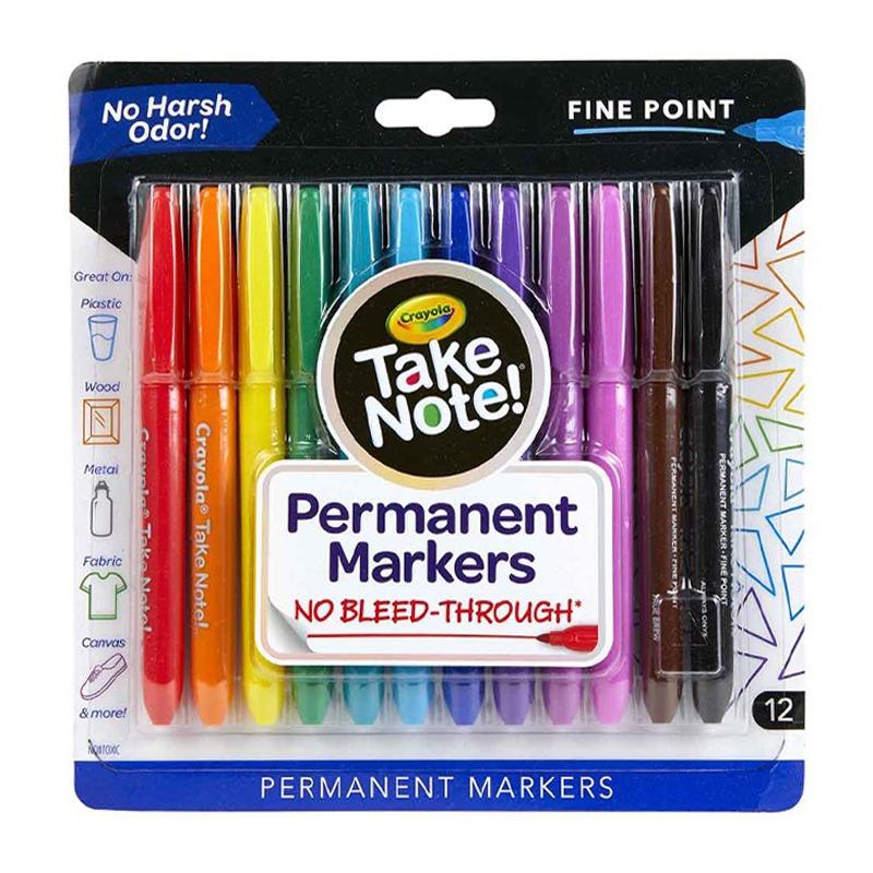 Crayola Permanent Markers Water Based - 12 Colors