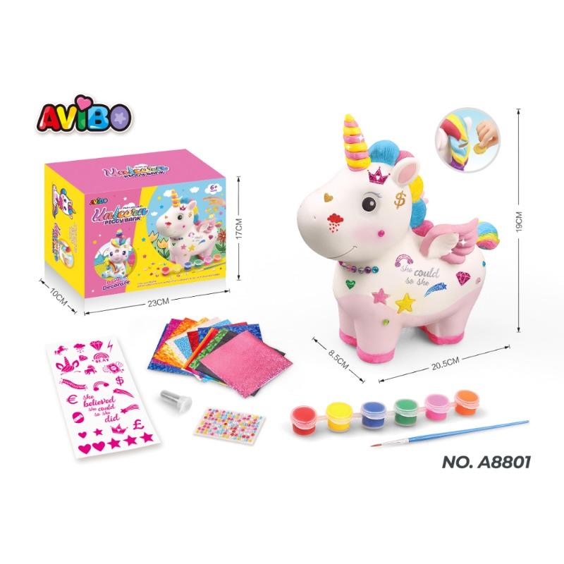 AVIBO DIY Unicorn Spotted and Painted Savings Bank