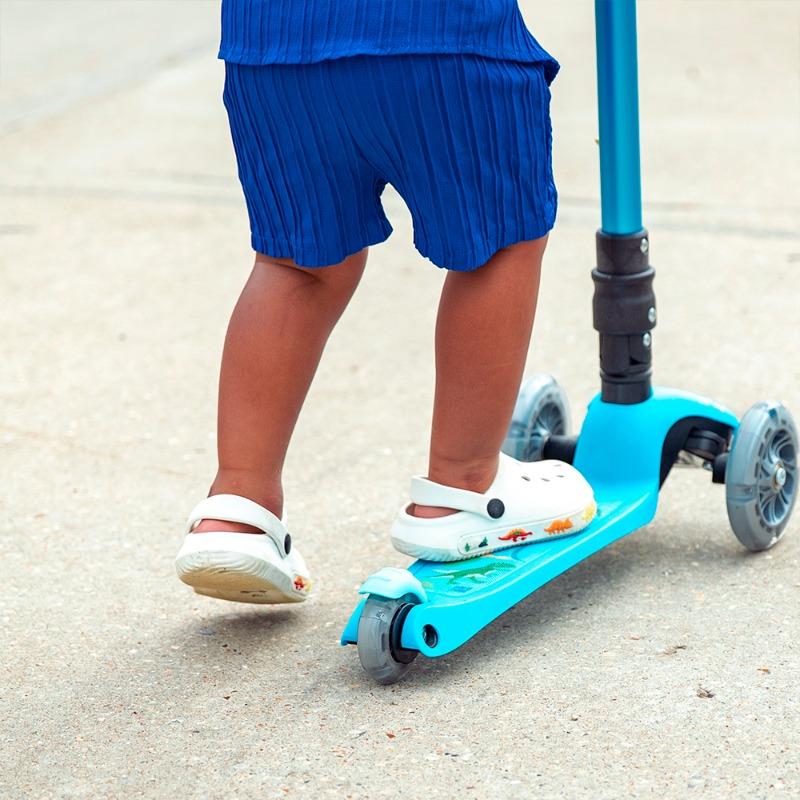 BOLDCUBE 3 Wheel Scooter Folding Teeny Dinosaur (Blue)