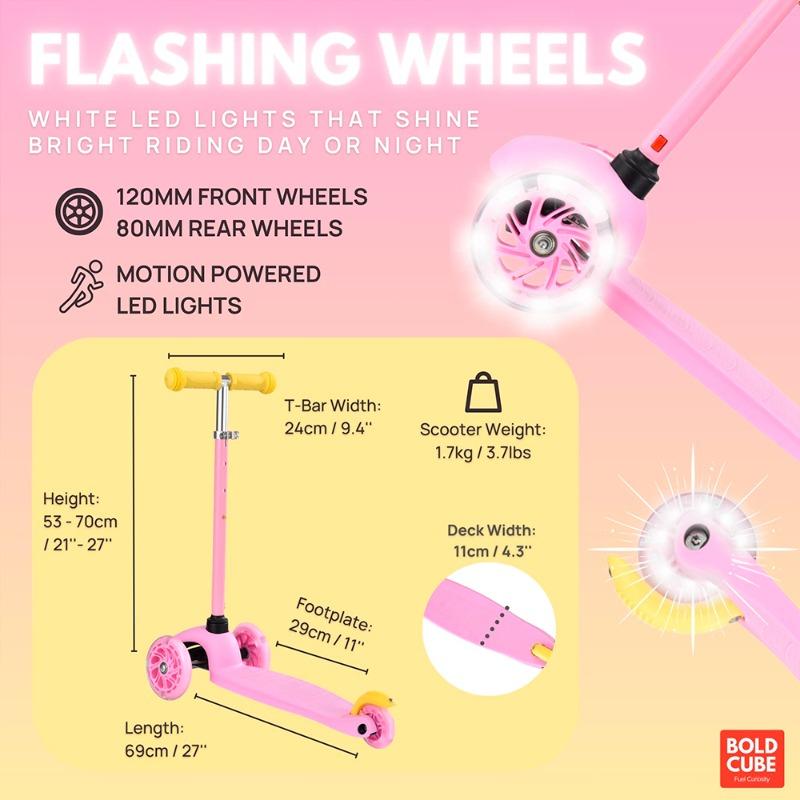 BOLDCUBE 3 Wheel Scooter Teeny (Pink)