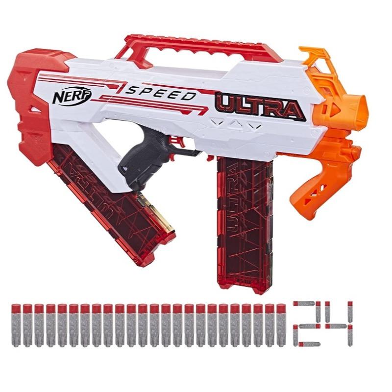 Nerf Ultra Speed Blaster & 20-Dart Refill Pack Combo Set.