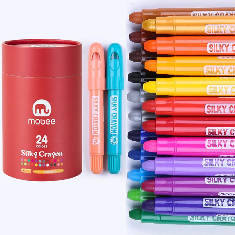 Mobee Washable Silky Crayons - 24 Colours