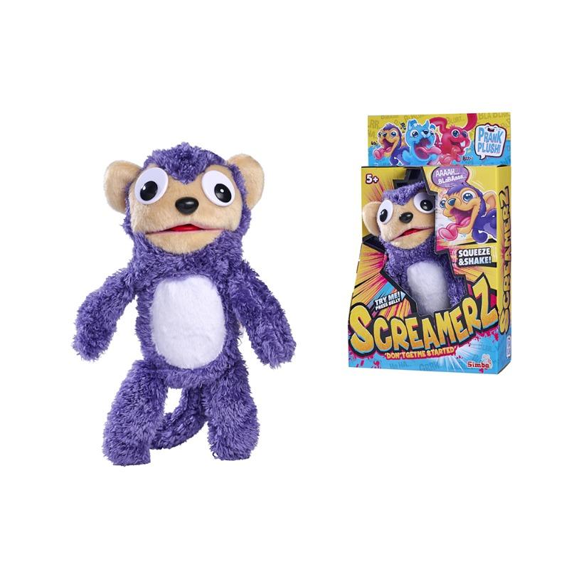 Simba Screamerz Babbling Monkey 30cm Interactive Soft Plush Toy