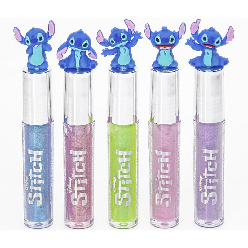 Disney Stitch 5 Pack Holographic Lip Gloss With Topper Plant Based