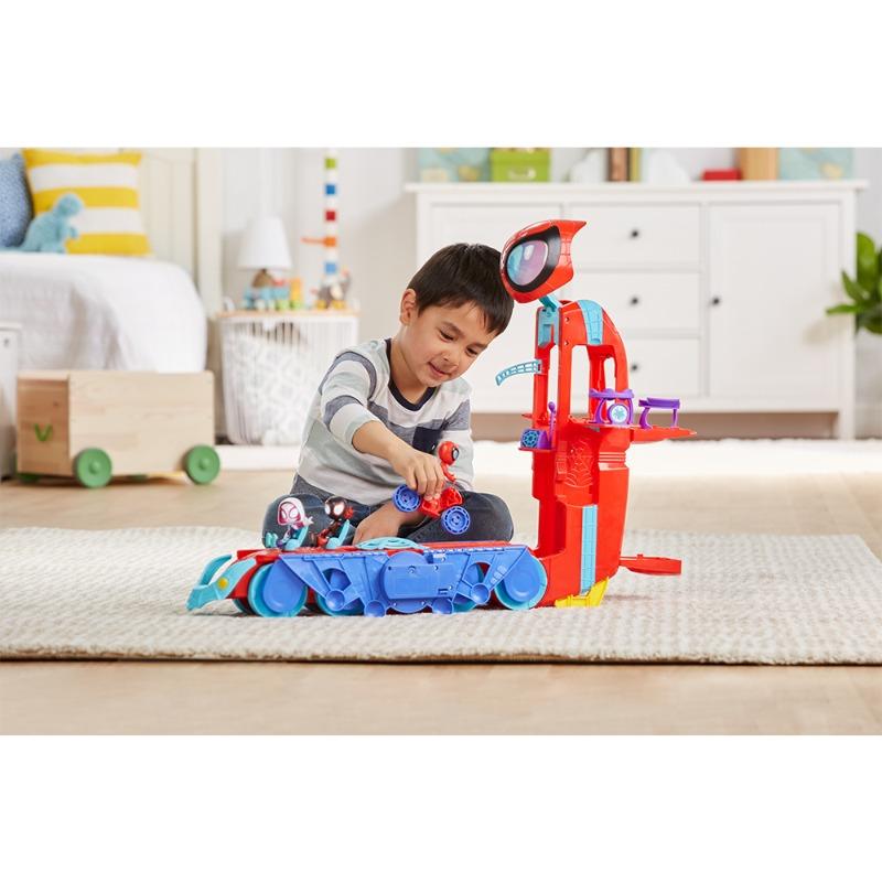 Spidey and His Amazing Friends- Spider Crawl-R HQ 2-in-1 Playset