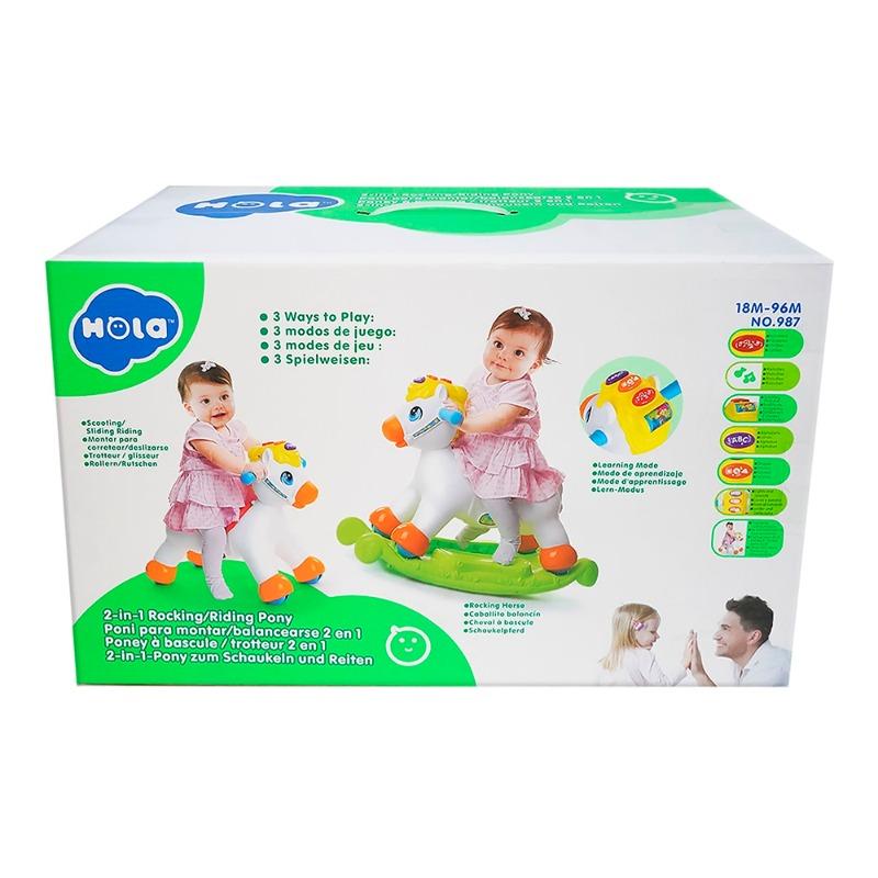 Hola 2 In 1 Rocking And Riding Pony - White