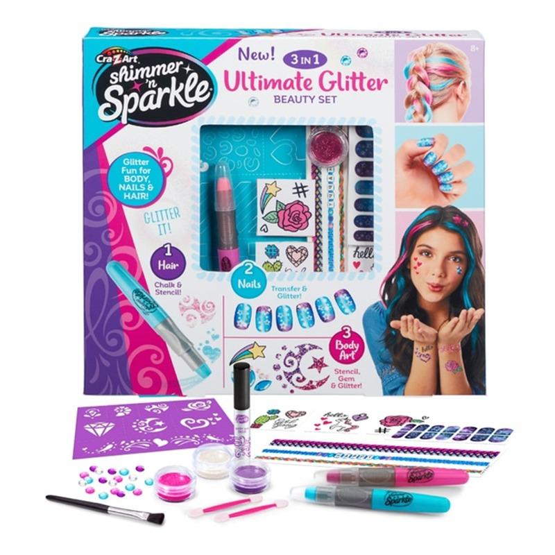 Cra-Z-Art Shimmer N Sparkle 3 in1 Ultimate Glitter Beauty Set