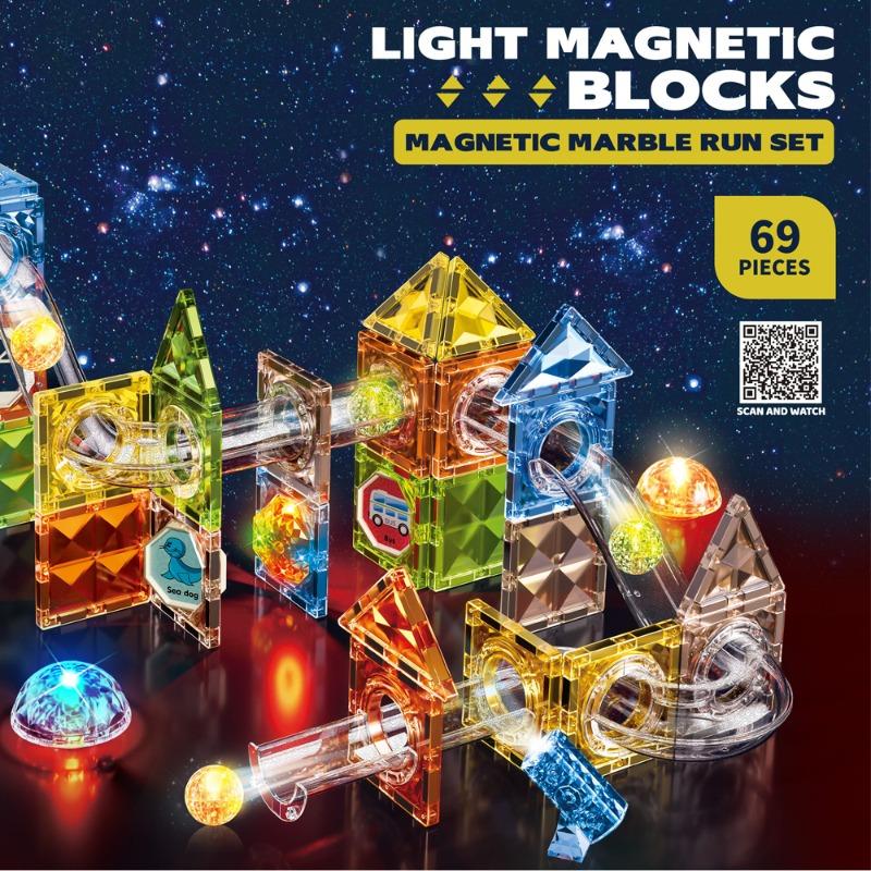 Fun Magnetic Blocks Set - 69 Pieces