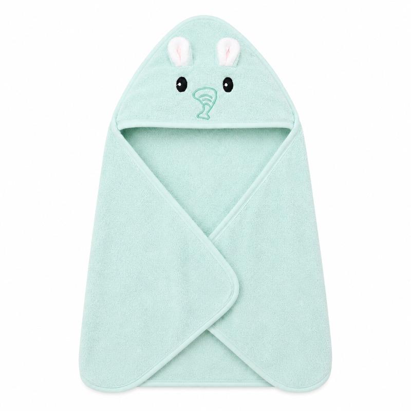 Newborn Microfiber Hooded Towel & Poncho Green Bunny