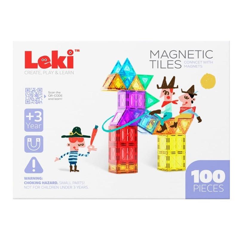 Leki Magnetic Tiles Set - 100 Pcs