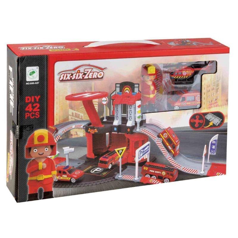Firefighter Track Garage - 42pcs